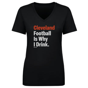 Cleveland Football Women's V-Neck T-Shirt | 500 LEVEL