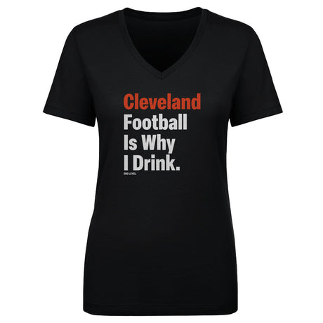 Cleveland Football Women's V-Neck T-Shirt | 500 LEVEL
