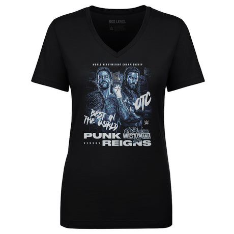 WrestleMania Women's V-Neck T-Shirt | 500 LEVEL