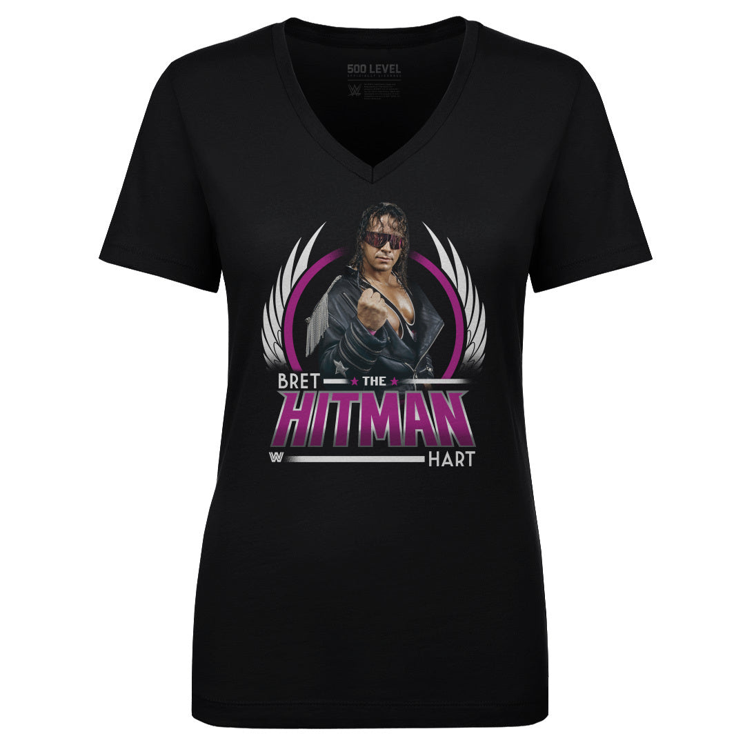 Bret Hart Women's V-Neck T-Shirt | 500 LEVEL