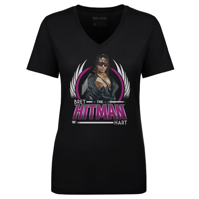 Bret Hart Women's V-Neck T-Shirt | 500 LEVEL