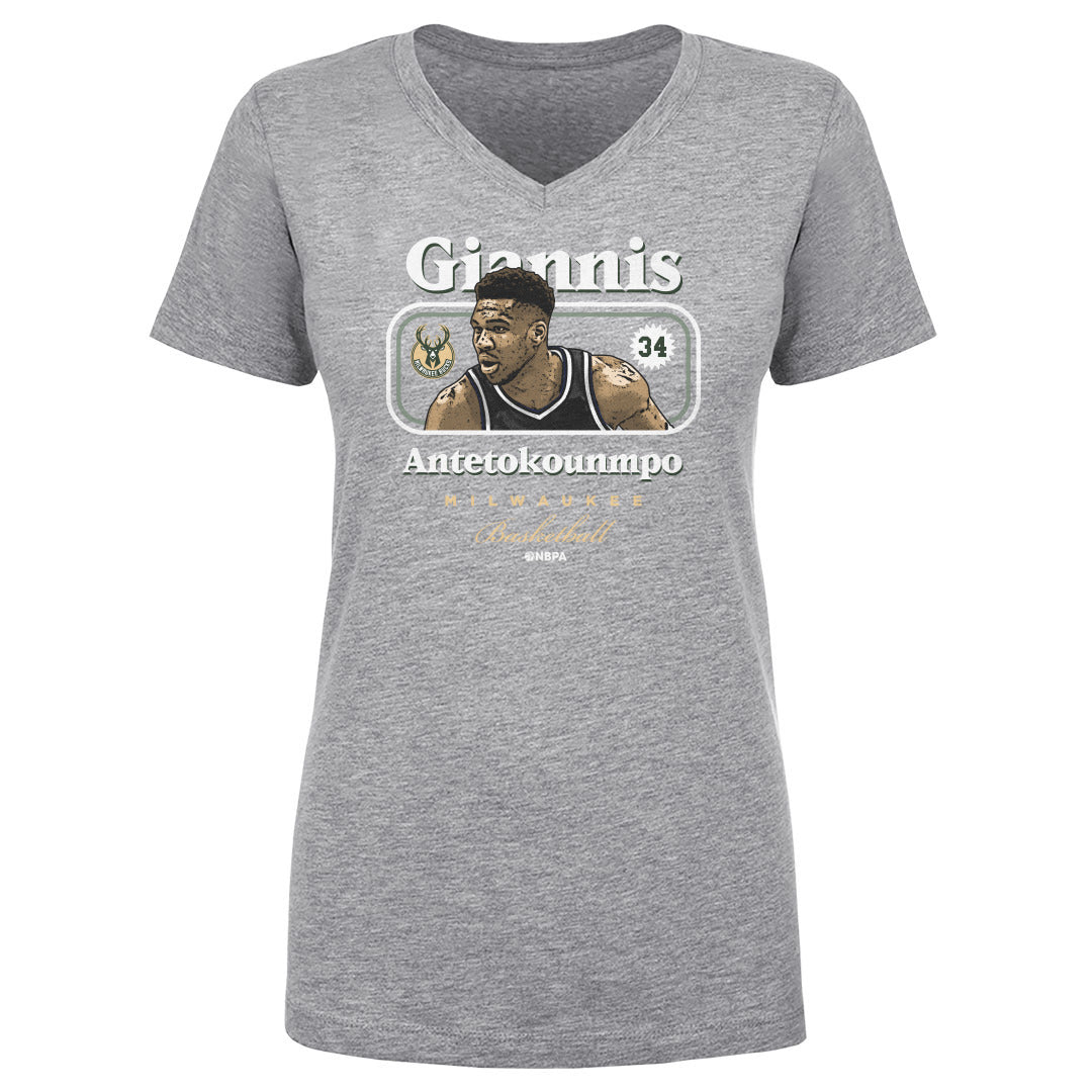 Giannis Antetokounmpo Women's V-Neck T-Shirt | 500 LEVEL