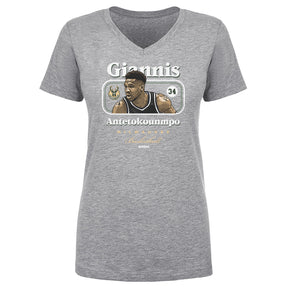 Giannis Antetokounmpo Women's V-Neck T-Shirt | 500 LEVEL