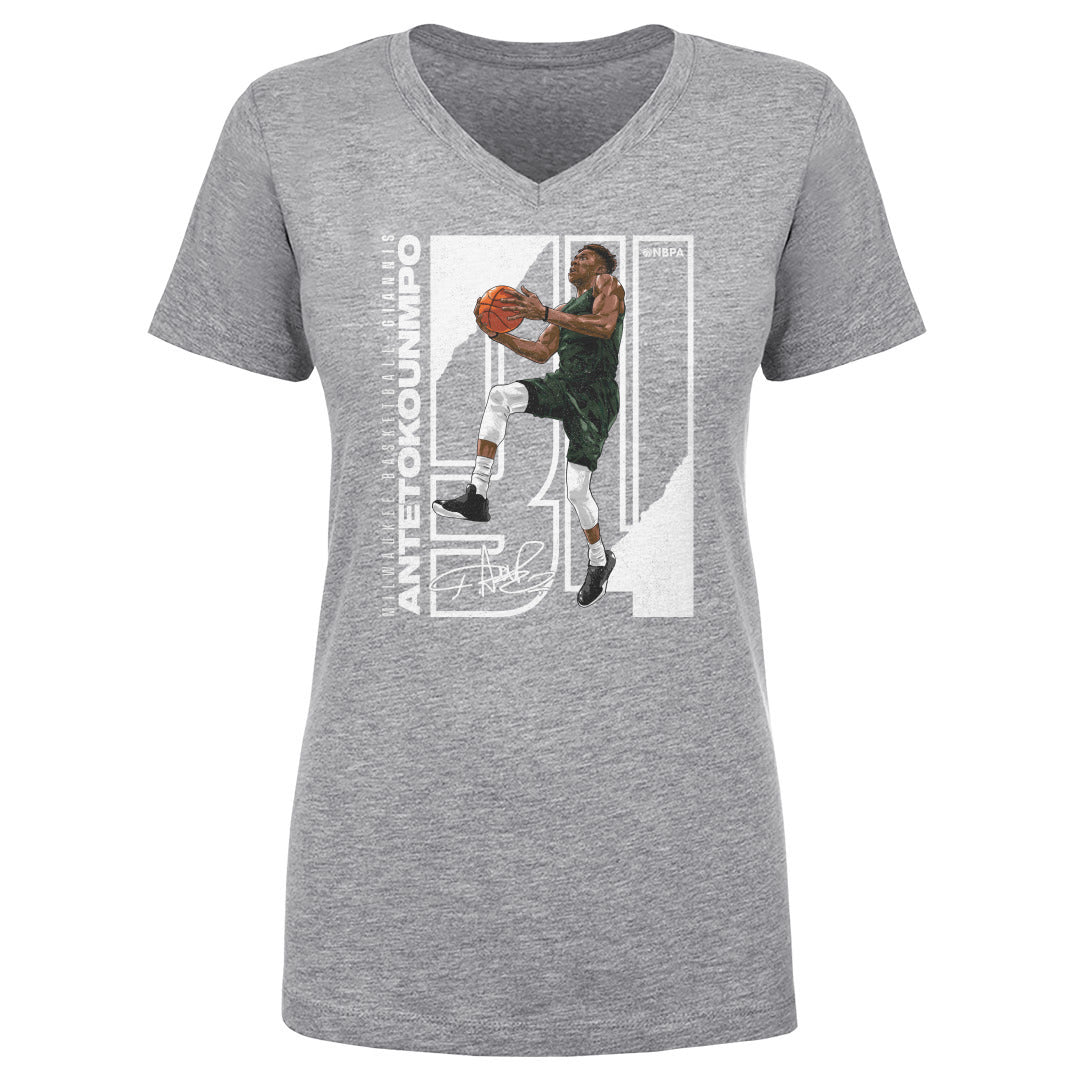 Giannis Antetokounmpo Women's V-Neck T-Shirt | 500 LEVEL