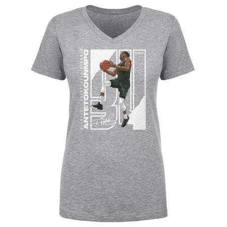 Giannis Antetokounmpo Women's V-Neck T-Shirt | 500 LEVEL