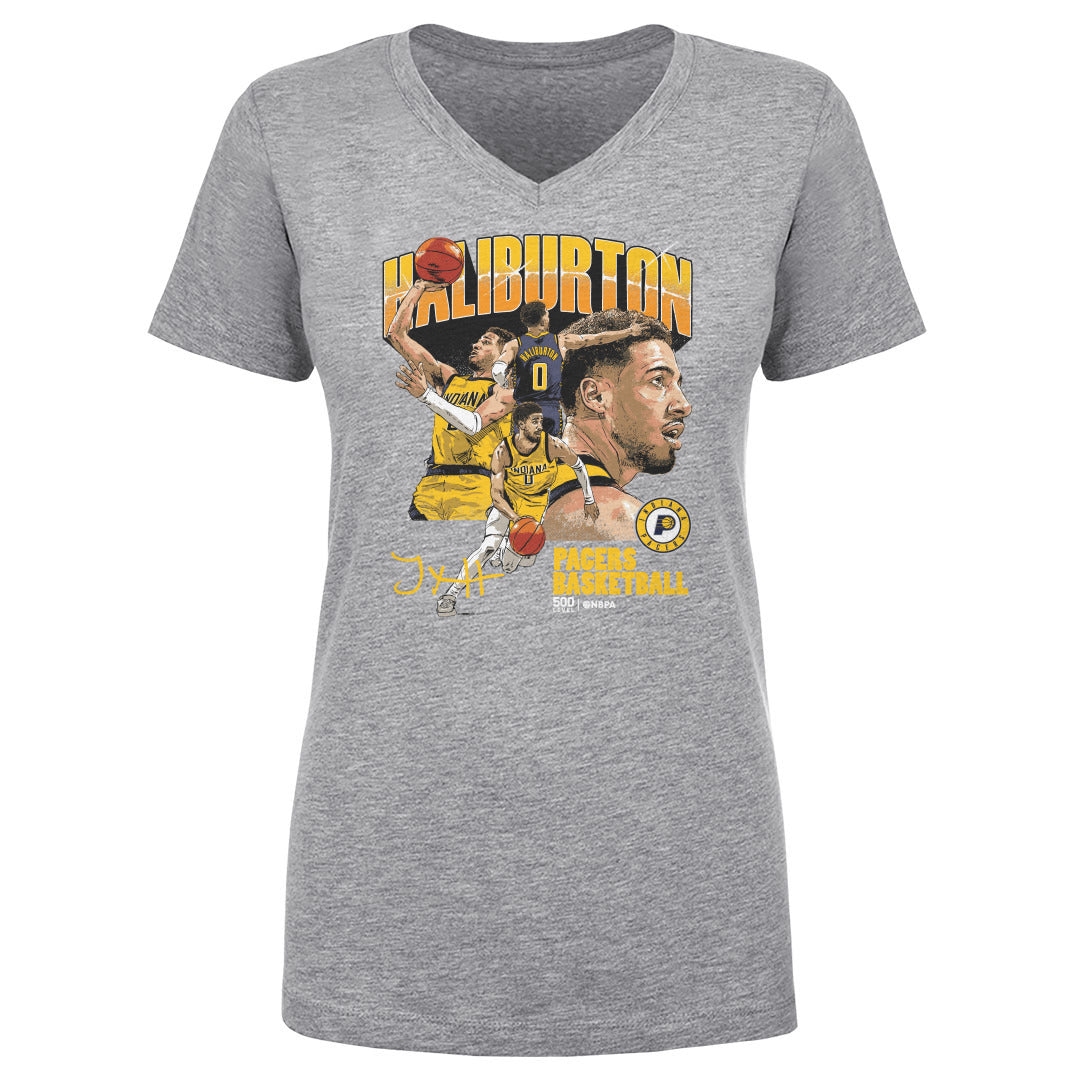 Tyrese Haliburton Women's V-Neck T-Shirt | 500 LEVEL