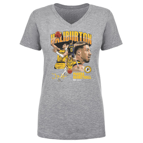 Tyrese Haliburton Women's V-Neck T-Shirt | 500 LEVEL