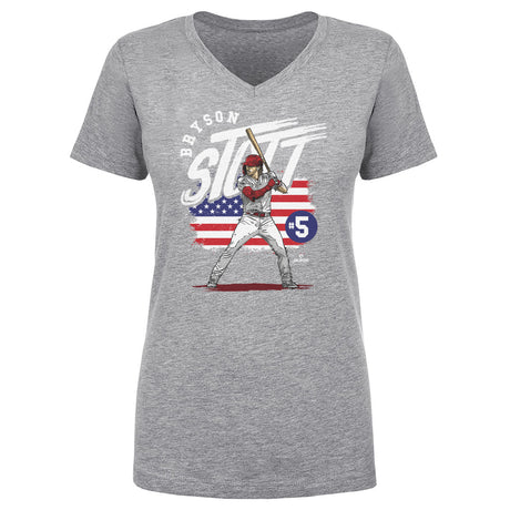 Bryson Stott Women's V-Neck T-Shirt | 500 LEVEL