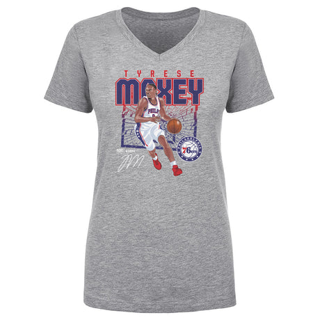 Tyrese Maxey Women's V-Neck T-Shirt | 500 LEVEL