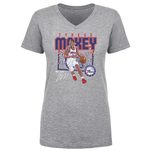 Tyrese Maxey Women's V-Neck T-Shirt | 500 LEVEL