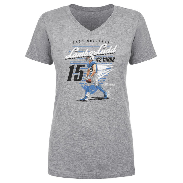 Ladd McConkey Women's V-Neck T-Shirt | 500 LEVEL