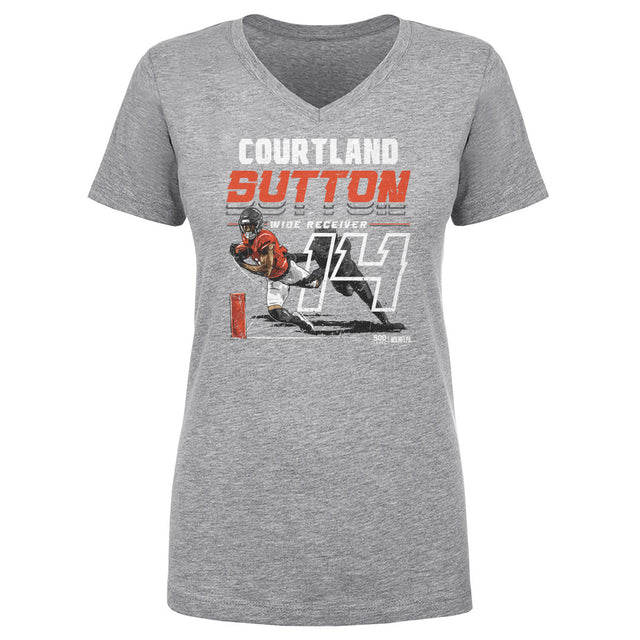 Courtland Sutton Women's V-Neck T-Shirt | 500 LEVEL