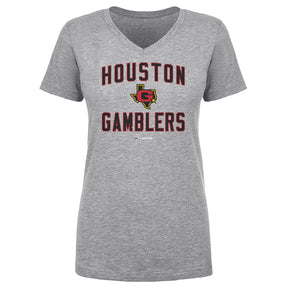 Houston Gamblers Women's V-Neck T-Shirt | 500 LEVEL