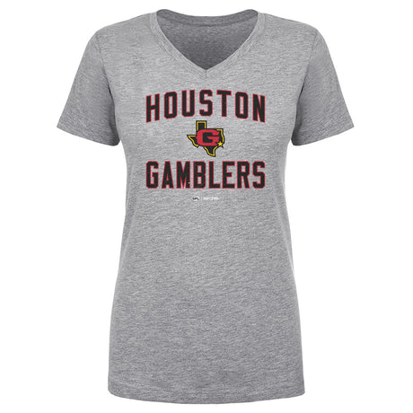 Houston Gamblers Women's V-Neck T-Shirt | 500 LEVEL