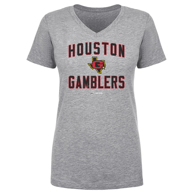 Houston Gamblers Women's V-Neck T-Shirt | 500 LEVEL