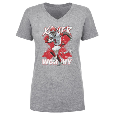 Xavier Worthy Women's V-Neck T-Shirt | 500 LEVEL