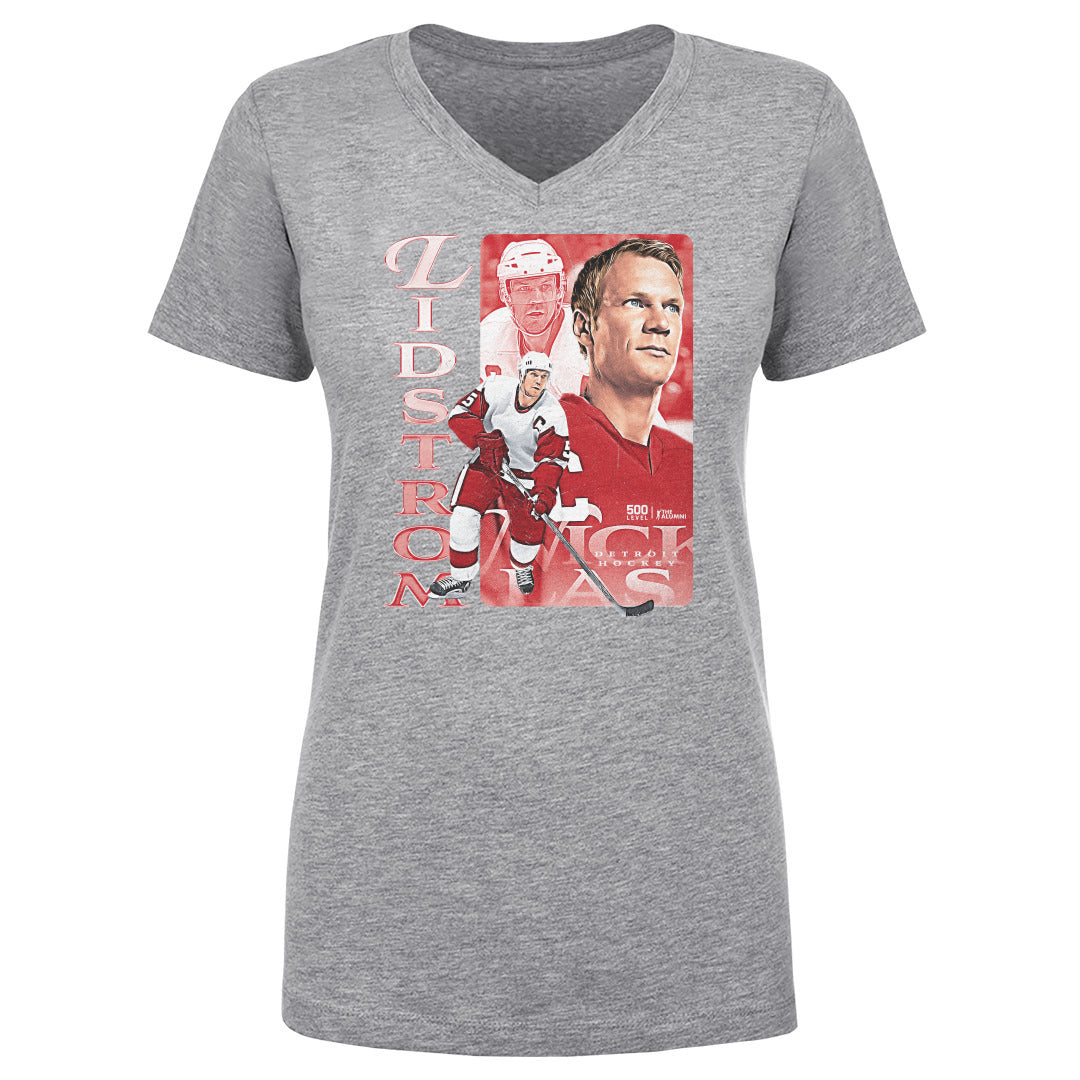 Nicklas Lidstrom Women's V-Neck T-Shirt | 500 LEVEL
