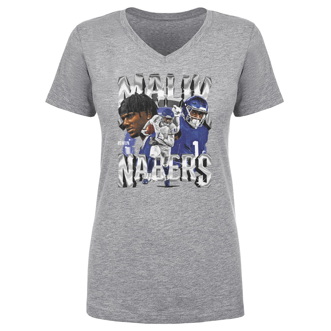 Malik Nabers Women's V-Neck T-Shirt | 500 LEVEL