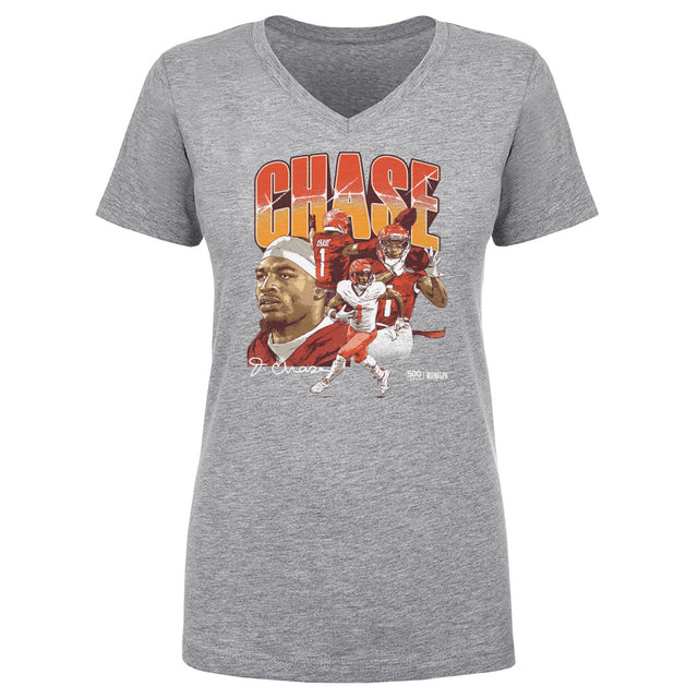 Ja'Marr Chase Women's V-Neck T-Shirt | 500 LEVEL