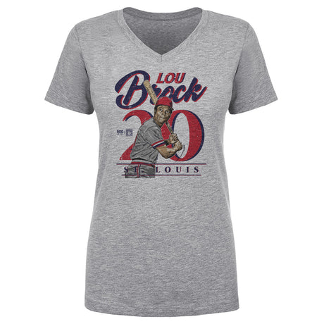 Lou Brock Women's V-Neck T-Shirt | 500 LEVEL
