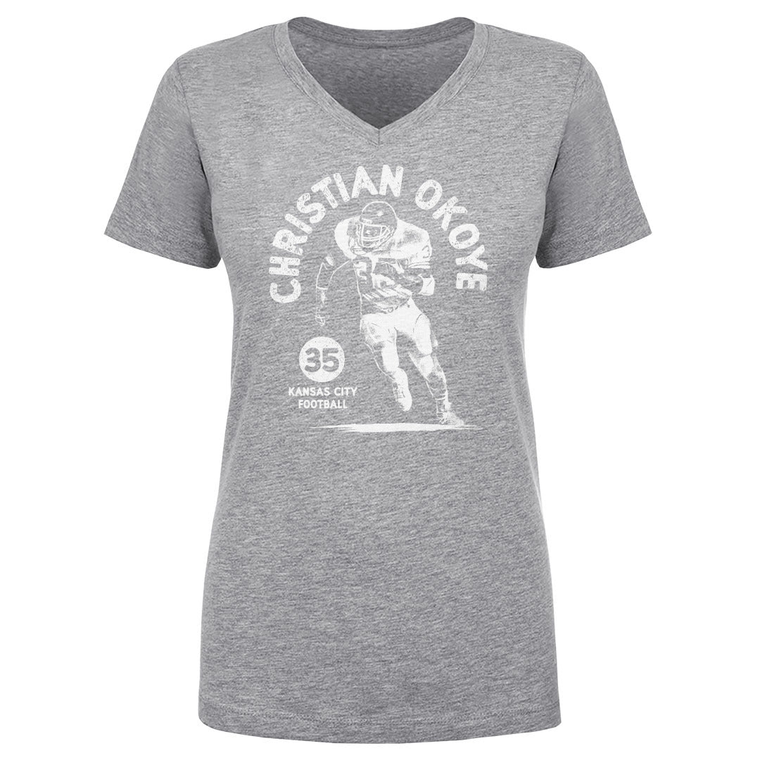 Christian Okoye Women's V-Neck T-Shirt | 500 LEVEL