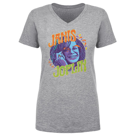 Janis Joplin Women's V-Neck T-Shirt | 500 LEVEL