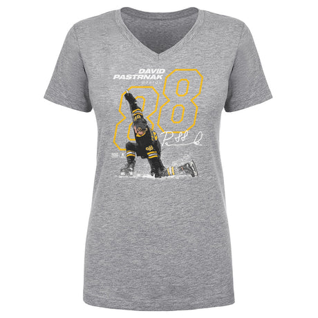 David Pastrnak Women's V-Neck T-Shirt | 500 LEVEL