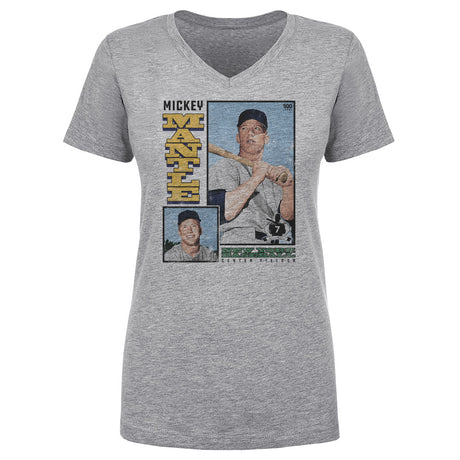 Mickey Mantle Women's V-Neck T-Shirt | 500 LEVEL