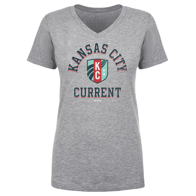 Kansas City Current Women's V-Neck T-Shirt | 500 LEVEL