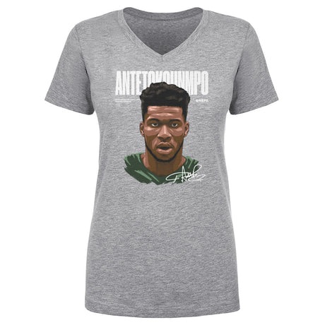 Giannis Antetokounmpo Women's V-Neck T-Shirt | 500 LEVEL