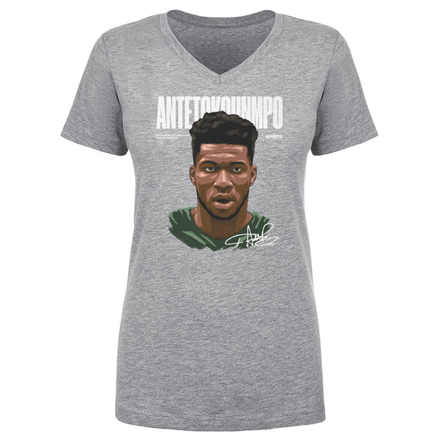 Giannis Antetokounmpo Women's V-Neck T-Shirt | 500 LEVEL