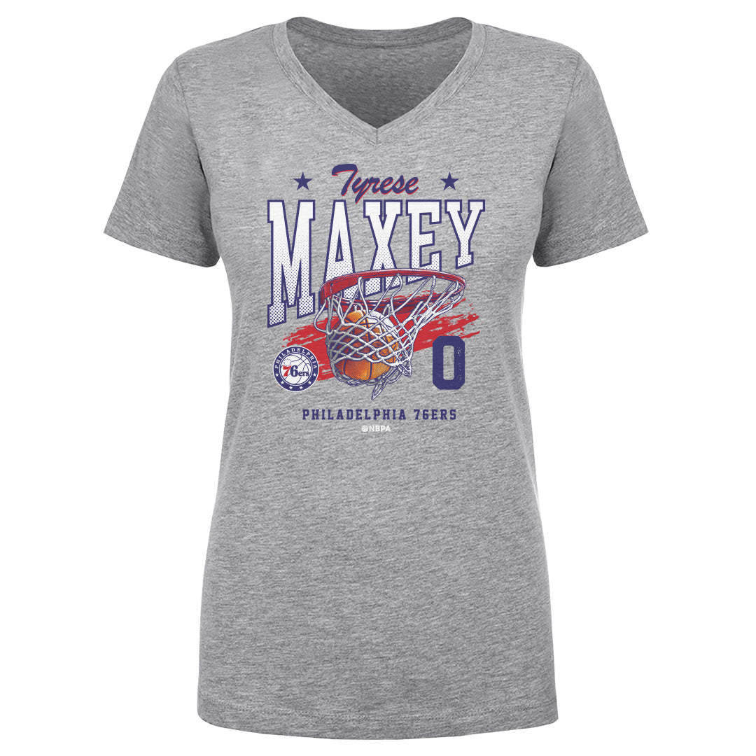 Tyrese Maxey Women&#39;s V-Neck T-Shirt | 500 LEVEL