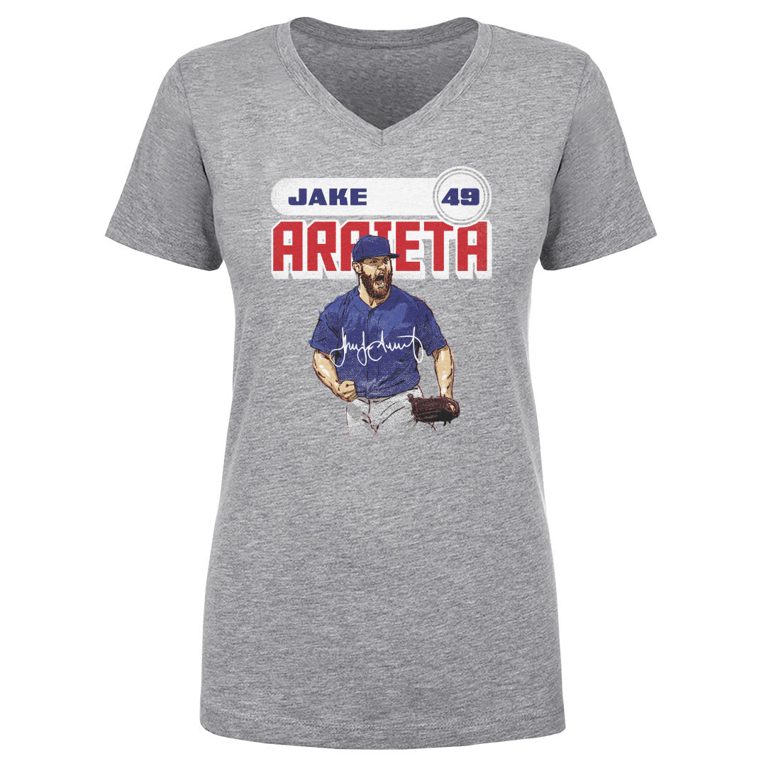 Jake Arrieta Women's V-Neck T-Shirt | 500 LEVEL