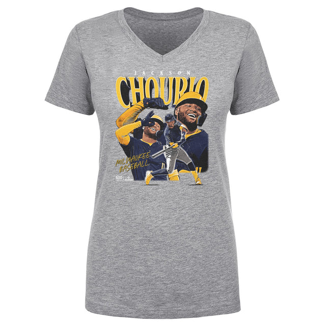 Jackson Chourio Women's V-Neck T-Shirt | 500 LEVEL