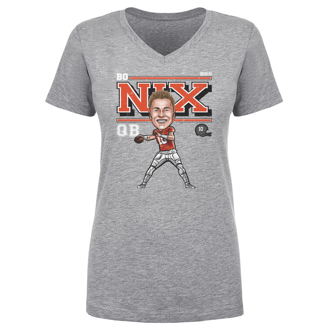 Bo Nix Women's V-Neck T-Shirt | 500 LEVEL