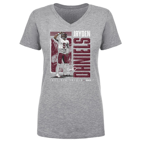 Jayden Daniels Women's V-Neck T-Shirt | 500 LEVEL