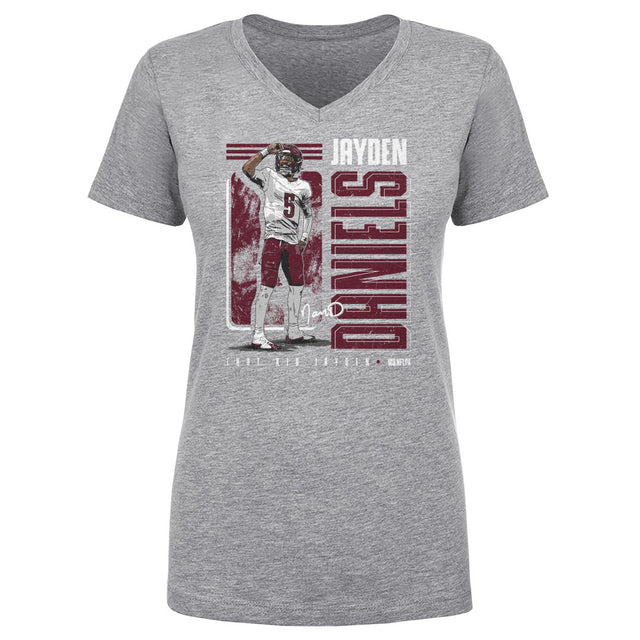 Jayden Daniels Women's V-Neck T-Shirt | 500 LEVEL