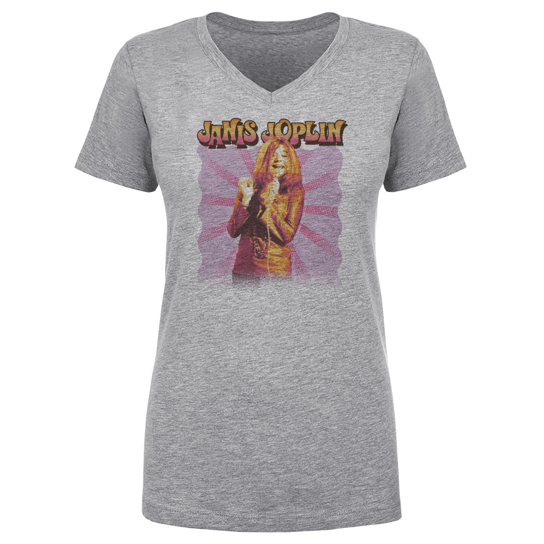 Janis Joplin Women's V-Neck T-Shirt | 500 LEVEL