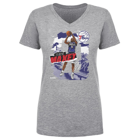 Tyrese Maxey Women's V-Neck T-Shirt | 500 LEVEL