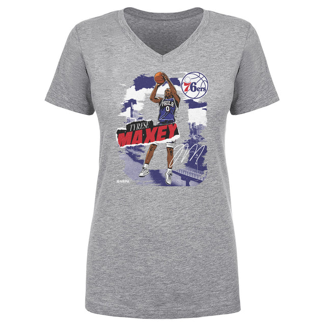 Tyrese Maxey Women's V-Neck T-Shirt | 500 LEVEL
