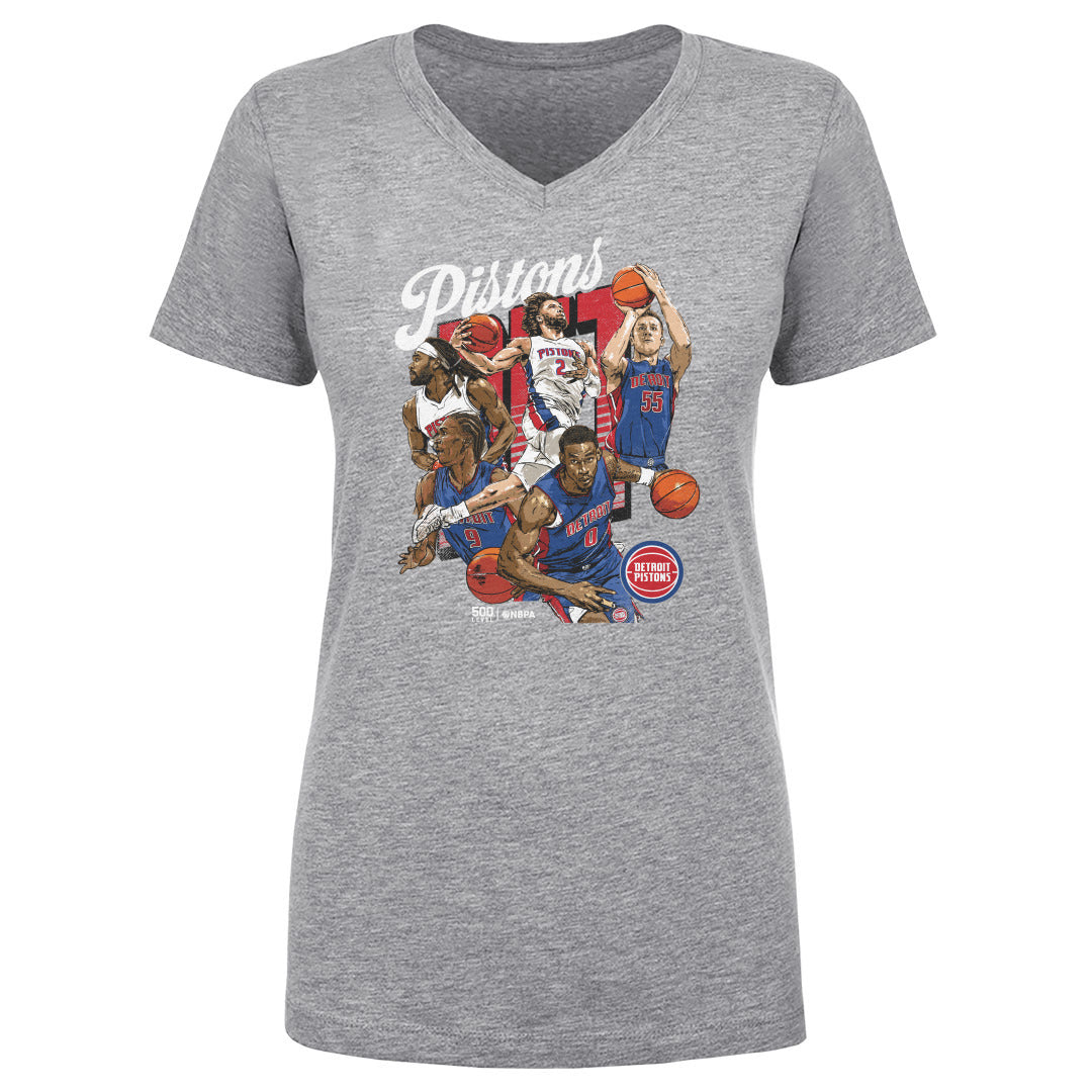 Detroit Pistons Women's V-Neck T-Shirt | 500 LEVEL