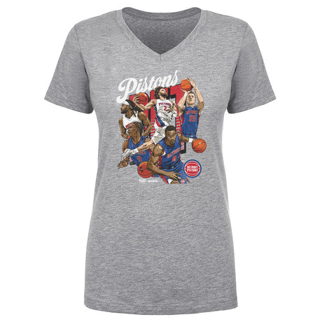 Detroit Pistons Women's V-Neck T-Shirt | 500 LEVEL