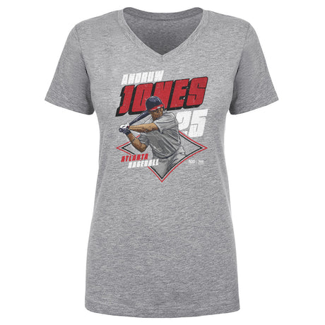 Andruw Jones Women's V-Neck T-Shirt | 500 LEVEL