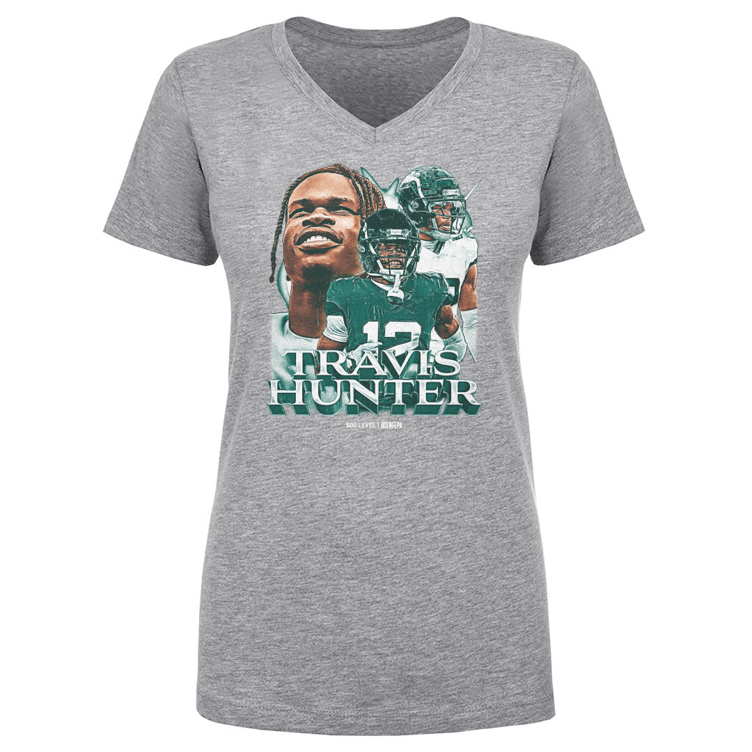Travis Hunter Women's V-Neck T-Shirt | 500 LEVEL