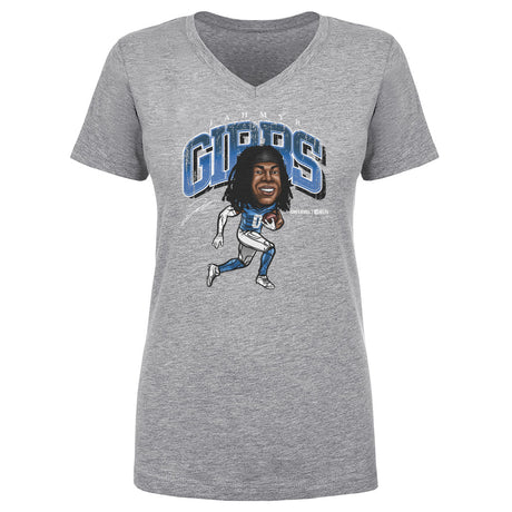 Jahmyr Gibbs Women's V-Neck T-Shirt | 500 LEVEL