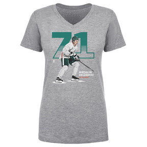 Macklin Celebrini Women's V-Neck T-Shirt | 500 LEVEL