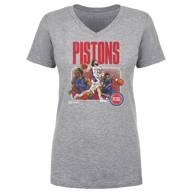 Detroit Pistons Women's V-Neck T-Shirt | 500 LEVEL