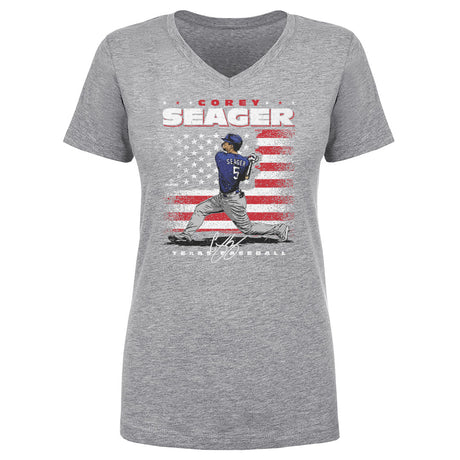 Corey Seager Women's V-Neck T-Shirt | 500 LEVEL