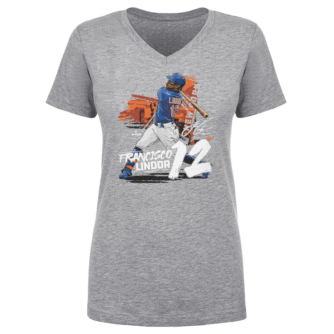 Francisco Lindor Women's V-Neck T-Shirt | 500 LEVEL