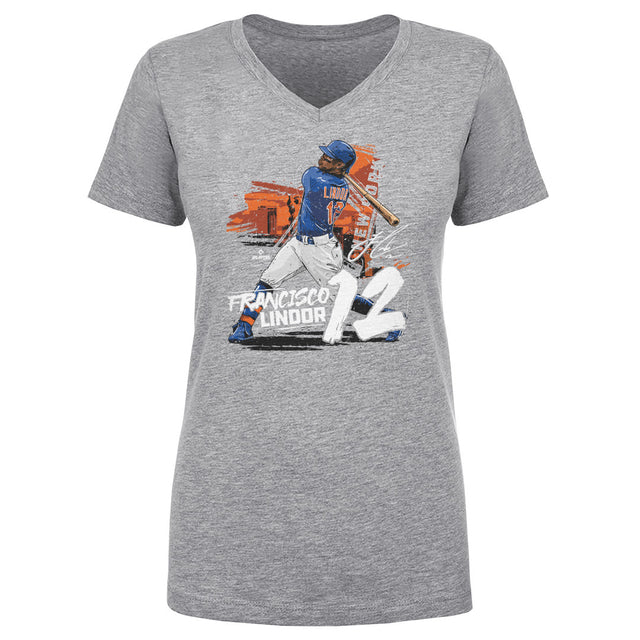Francisco Lindor Women's V-Neck T-Shirt | 500 LEVEL